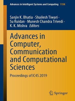 cover image of Advances in Computer, Communication and Computational Sciences